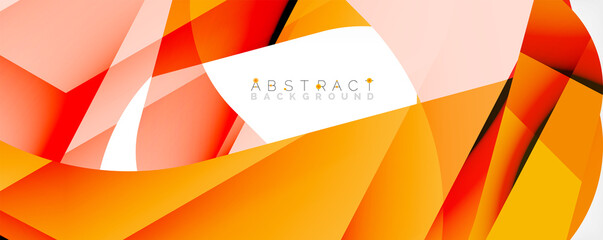 Geometric abstract background - multicolored abstract shapes on white. Vector Illustration For Wallpaper, Banner, Background, Landing Page