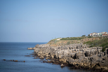 Naklejka premium seascape, rocky coastline, good summer day, holiday