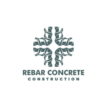 rebar construction logo design vector