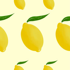 Seamless bright light pattern with Fresh lemons for fabric, fresh drink, print on t-shirt, wallpaper of children's room, fruit background.cheerful background backdrop,lime wallpaper, sour fruit