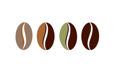 Coffee Beans Isolated White Background. Icon, logo.