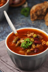 A bowl with traditional British stew