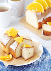 A biscuit citrus cake with oranges	