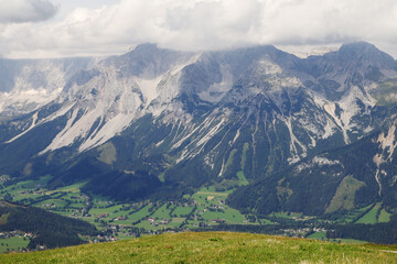 Fototapeta na wymiar Dachstein mountain massive in Styria, Austria