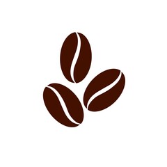 Coffee Beans Isolated White Background. Icon, logo.