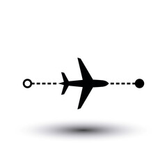 Location Logo Design For Airplane Destination Route, Traveling From Place To Place By Airplane