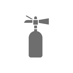 Fire extinguisher grey icon. Isolated on white background