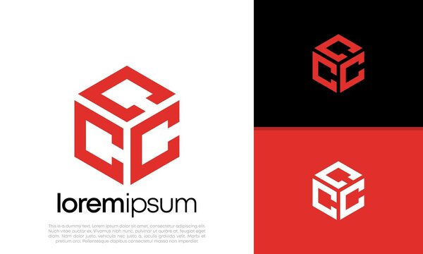 Initials C. CCC logo design. Initial Letter Logo. Hexagon logo design.	
