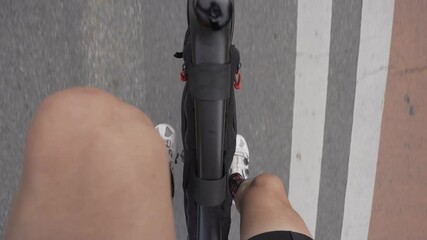 riding a bicycle on road with pedaling