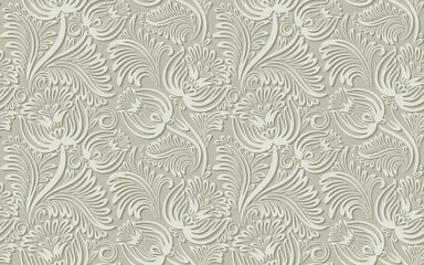 Floral elegant  seamless pattern. Wallpaper, textile design