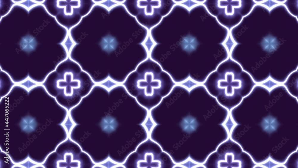 Aufkleber an abstract dynamic mosaic with light glowing lines on a violet background. simple motion graphic ba