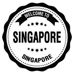 Fototapeta na wymiar WELCOME TO SINGAPORE - SINGAPORE, words written on black stamp