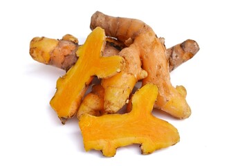 turmeric on a white background
