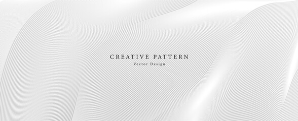 Premium background design with diagonal line pattern in grey colour. Vector white horizontal template for business banner, formal invitation, luxury voucher, prestigious gift certificate - obrazy, fototapety, plakaty