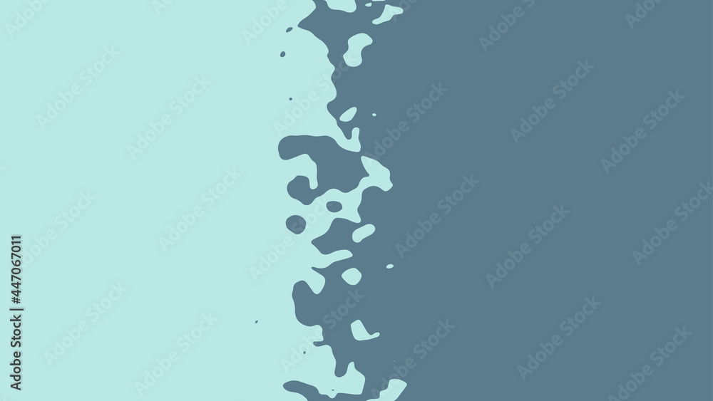 Wall mural the transition from blue to grey with uneven border line, interpenetration of colors. vector illustr