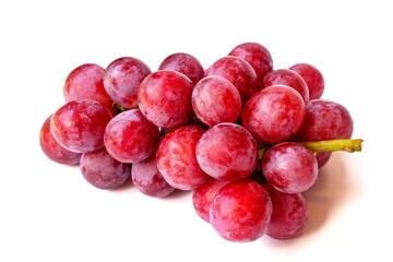 red grapes on white background