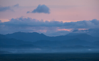 Beautiful scenery of mountains and mangroves at Phangnga bay, Thailand