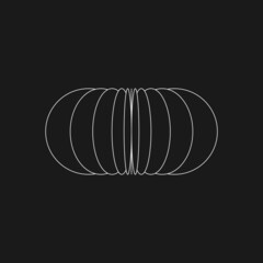 Retrofuturistic sweep of circle. Cyber retro design element. Circle flatness in cyberpunk 80s style. Perspective for poster, cover in retrowave style. Vector