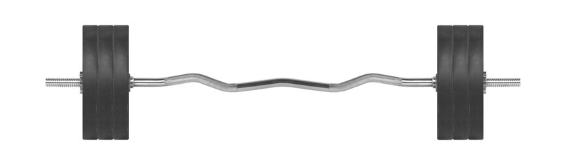 Sport and fitness - Barbell 65 kg isolated on a white background