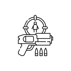 Shooters game olor line icon. Computer games genres. Pictogram for web page, mobile app, promo.