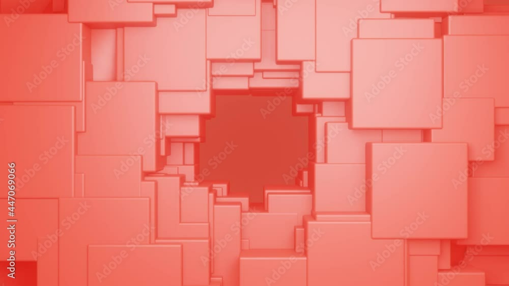 Aufkleber 3d rendered abstract background with red cubes. minimal motion graphic concept