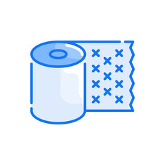 Paper towels vector blue colours icon style illustration. EPS 10 file