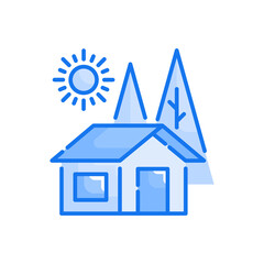 Cabin vector blue colours icon style illustration. EPS 10 file