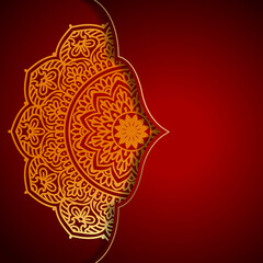 Red mandala wedding invitation template Free Vector. Luxury ornamental mandala design background in gold color vector Free Vector