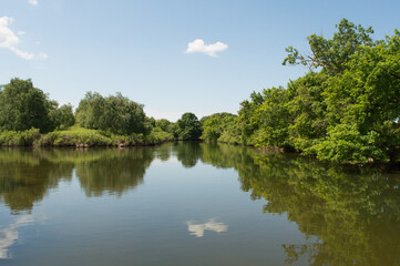 Fototapeta na wymiar l'Eyre au Parc naturel régional, du Teich