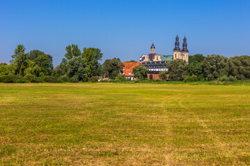 Fototapeta na wymiar Lad Abbey is a former Cistercians monastery in Lad -village, Poland.