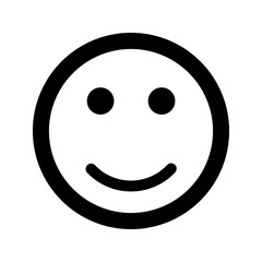 Cartoon happy smile face emoticon icon in flat style