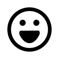 Cartoon smile face emoticon icon in flat style