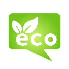 Eco green cloud speech bubble icon Bio nature green eco symbol for web and business