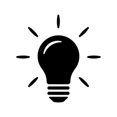 Light bulb or idea and inspiration simple icon Electric light energy concept