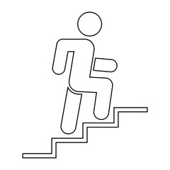 Man climbing stairs icon People in motion active lifestyle sign