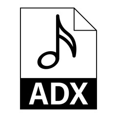 Modern flat design of ADX file icon for web