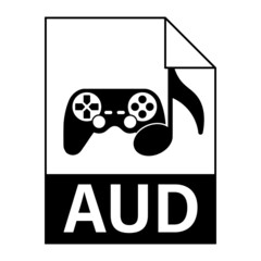 Modern flat design of AUD file icon for web