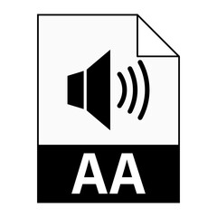 Modern flat design of AA file icon for web