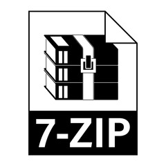 Modern flat design of 7-ZIP archive file icon for web