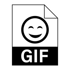 Modern flat design of GIF file icon for web