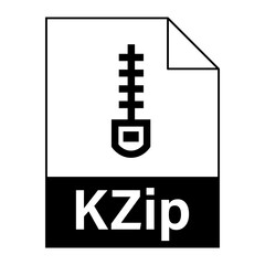 Modern flat design of KZip archive file icon for web