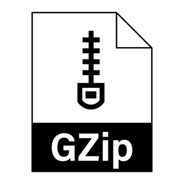 Modern flat design of GZip archive file icon for web