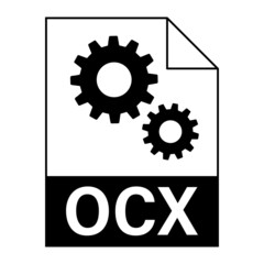 Modern flat design of OCX file icon for web