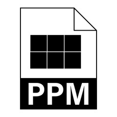 Modern flat design of PPM file icon for web