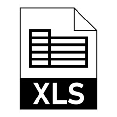 Modern flat design of XLS file icon for web