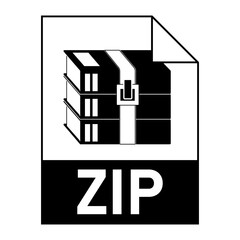 Modern flat design of ZIP archive file icon for web