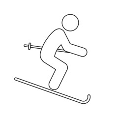 Skiing man icon People in motion active lifestyle sign