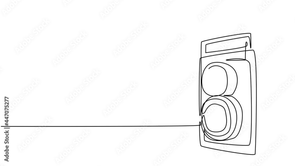 Poster animated self drawing of single continuous line draw old vintage analog twin lens camera medium form