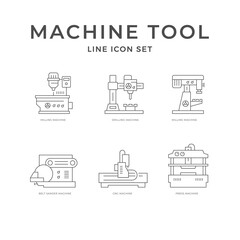 Set line icons of machine tool