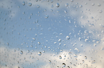 дождь, капли дождя, стекло